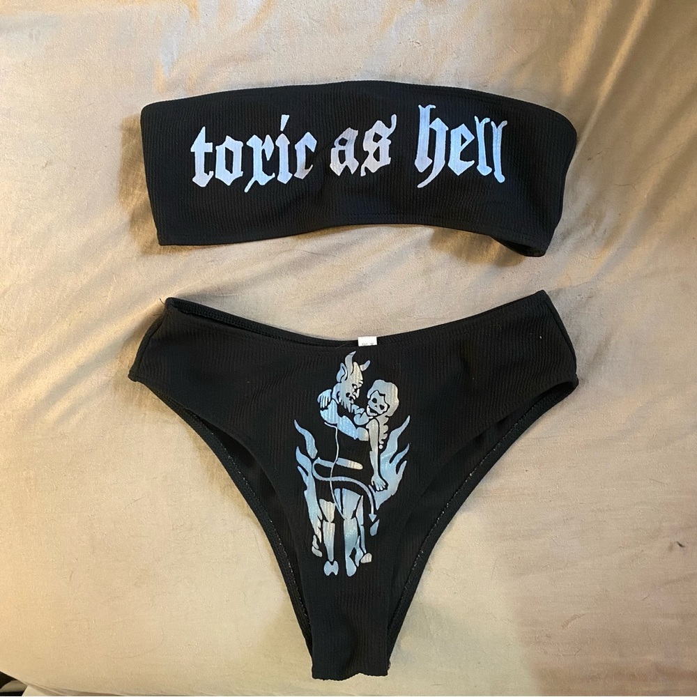 Toxic as hell Black Bikini top/bottom bandeau